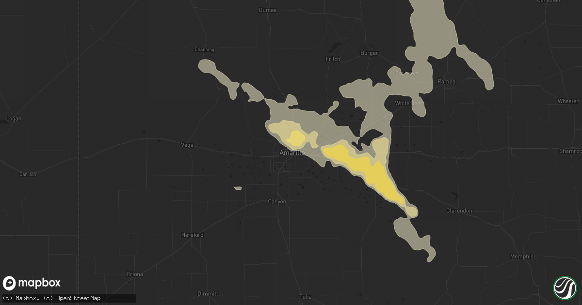 Hail map in Amarillo, TX on June 22, 2014