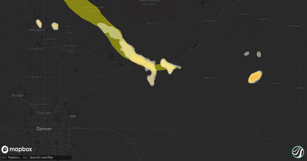Hail map in Fort Morgan, CO on June 22, 2014
