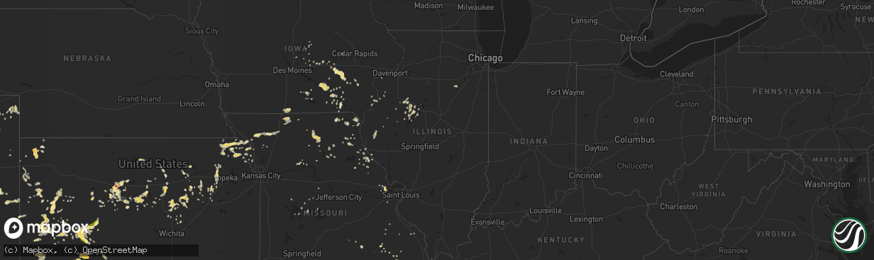 Hail map in Illinois on June 22, 2014