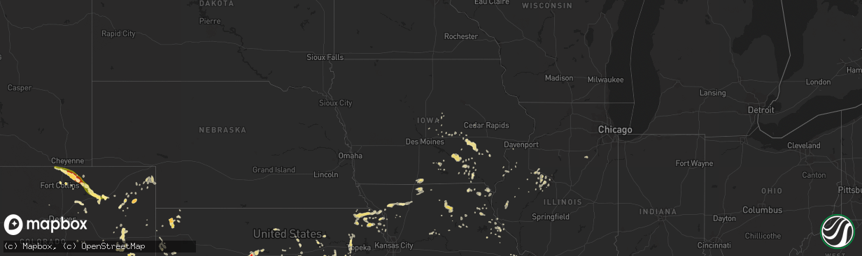 Hail map in Iowa on June 22, 2014