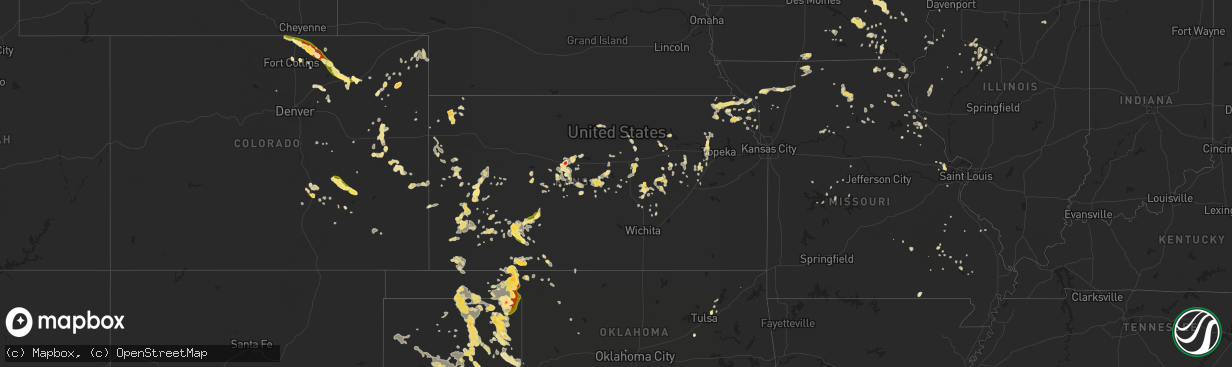 Hail map in Kansas on June 22, 2014