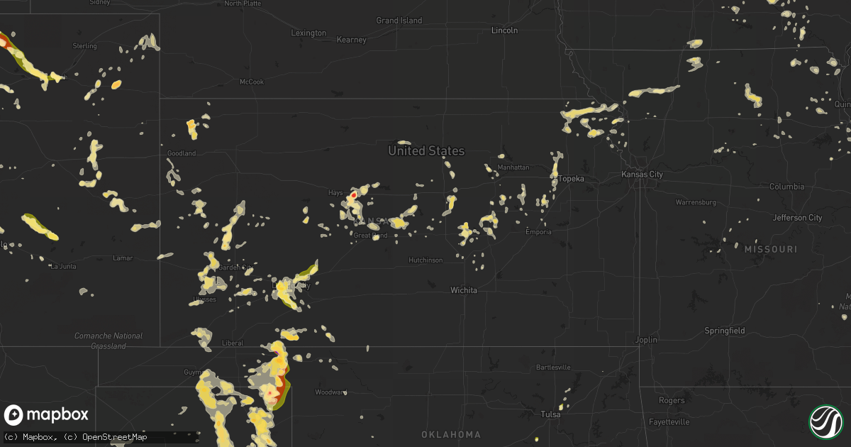 Hail map in Kansas on June 22, 2014