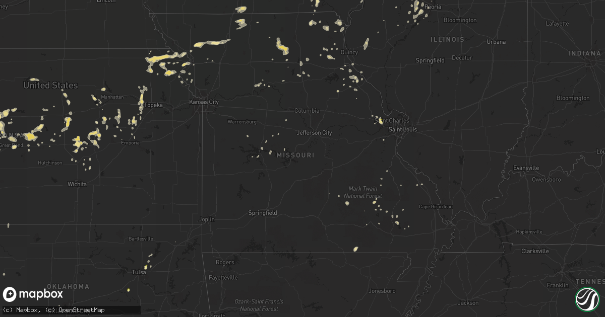 Hail map in Missouri on June 22, 2014