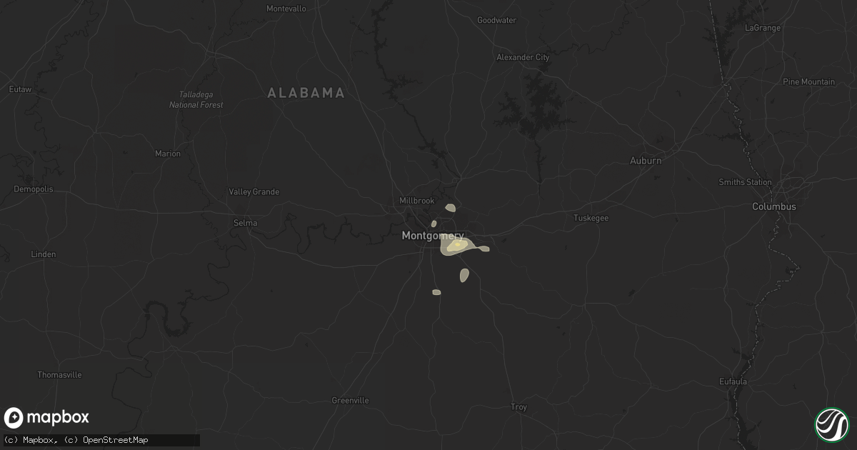 Hail map in Montgomery, AL on June 22, 2014