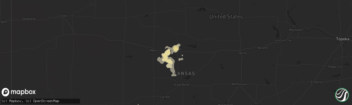 Hail map in Russell, KS on June 22, 2014