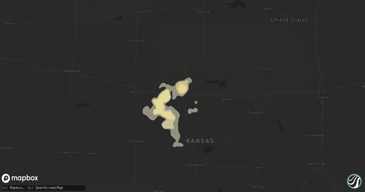 Hail map in Russell, KS on June 22, 2014