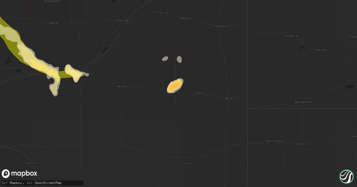 Hail map in Yuma, CO on June 22, 2014
