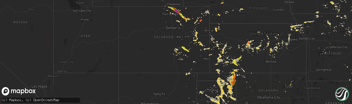 Hail map on June 22, 2014