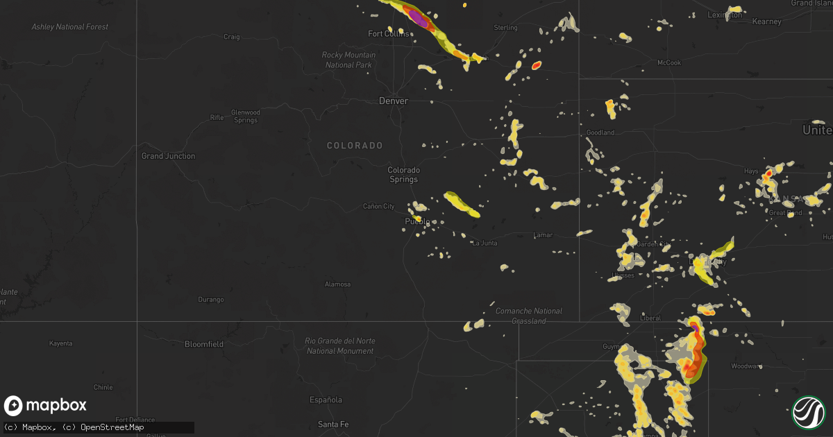 Hail map on June 22, 2014