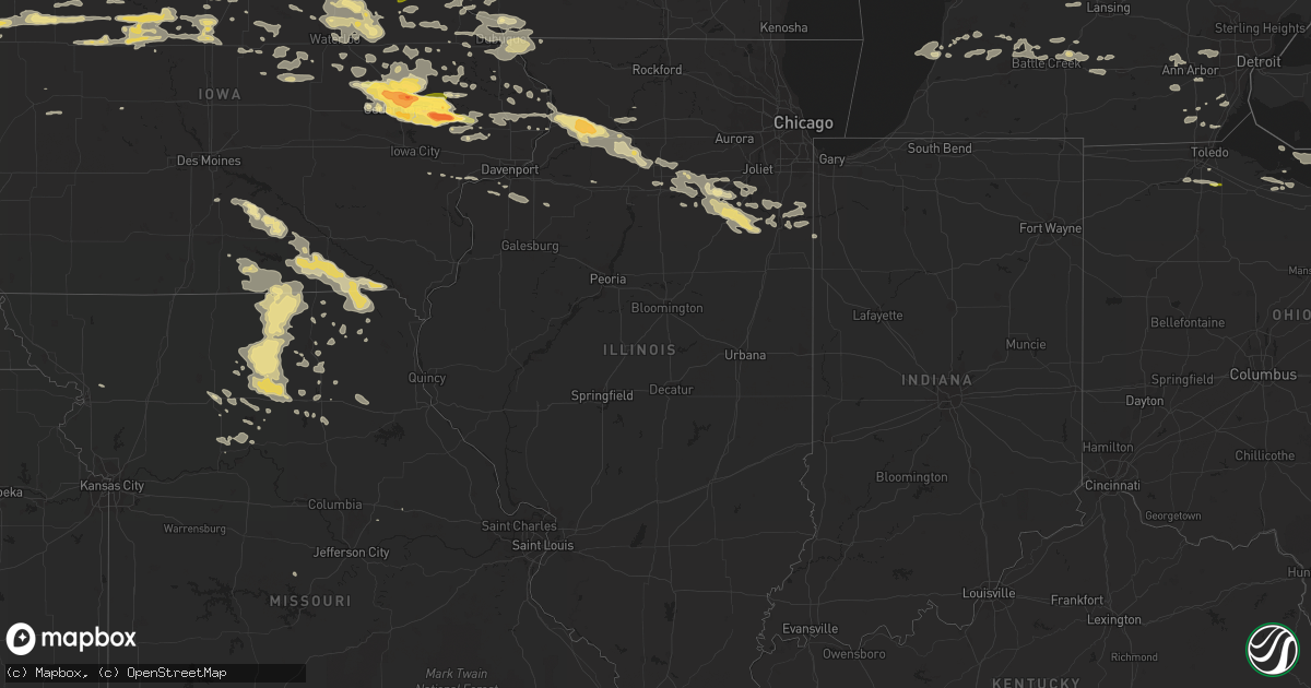 Hail map in Illinois on June 22, 2015