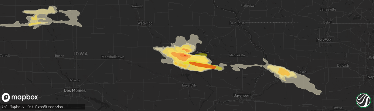 Hail map in Marion, IA on June 22, 2015