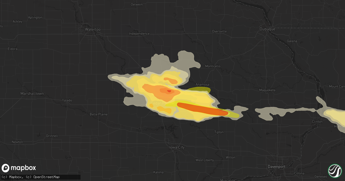 Hail map in Marion, IA on June 22, 2015