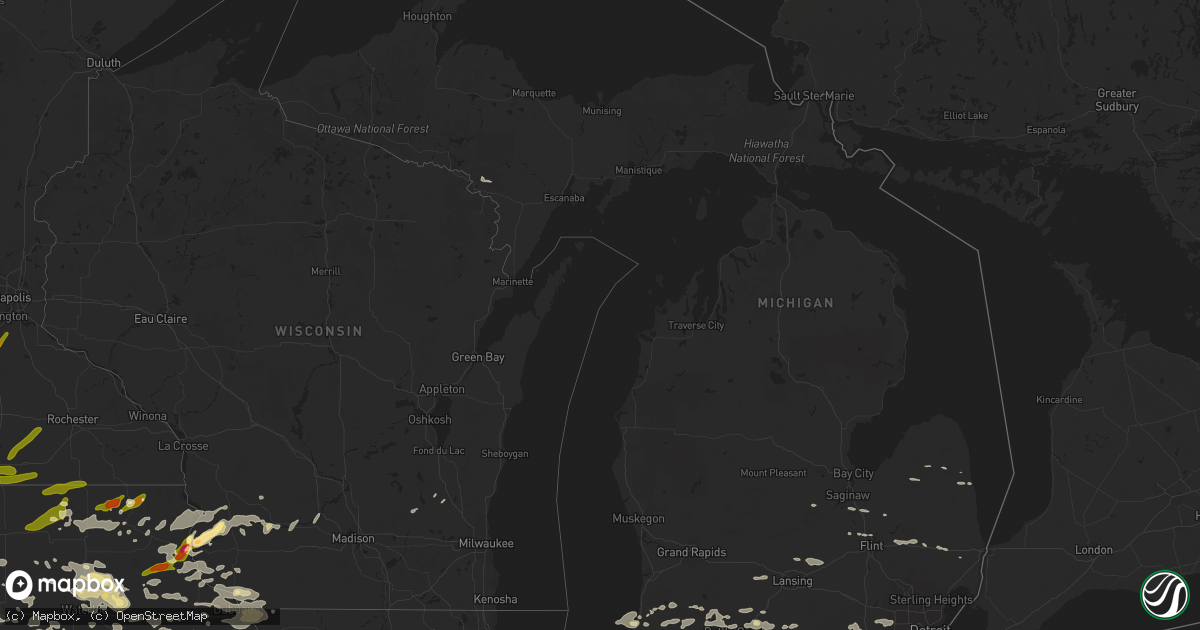 Hail map in Michigan on June 22, 2015