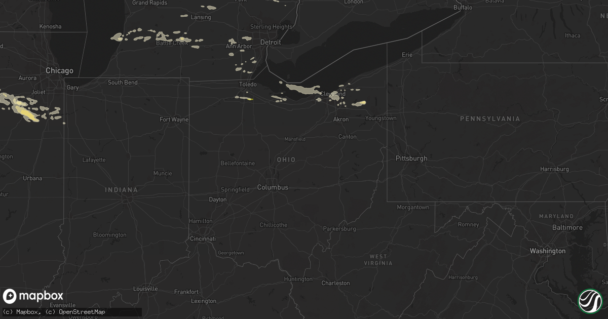 Hail map in Ohio on June 22, 2015