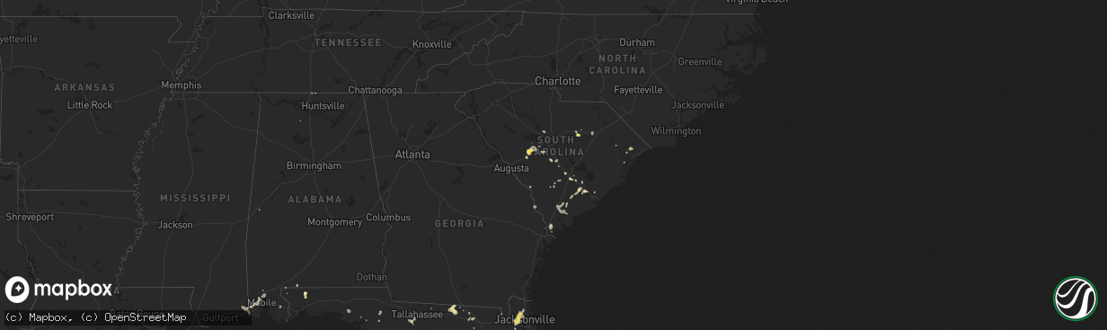 Hail map in South Carolina on June 22, 2015