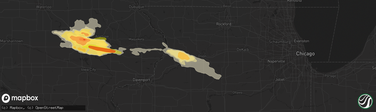 Hail map in Sterling, IL on June 22, 2015