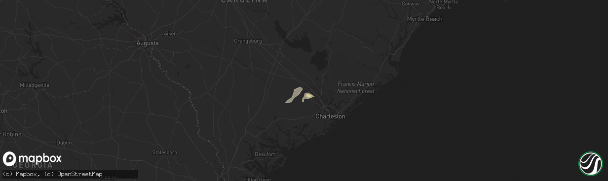 Hail map in Summerville, SC on June 22, 2015