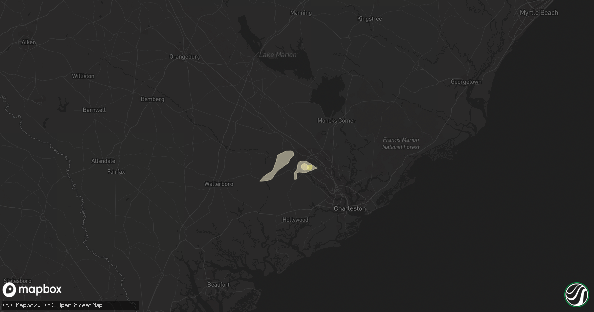 Hail map in Summerville, SC on June 22, 2015