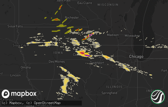 Hail map preview on 06-22-2015