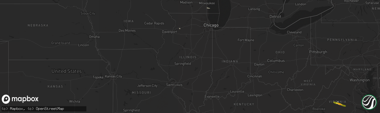 Hail map in Illinois on June 22, 2016