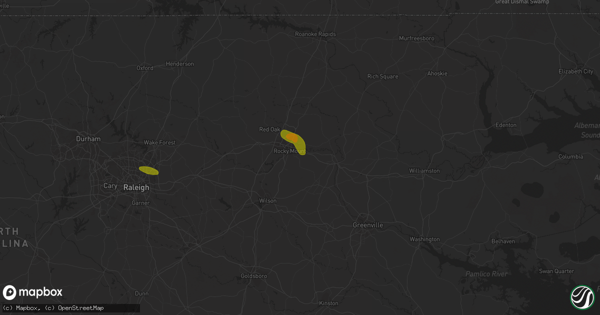 Hail map in Rocky Mount, NC on June 22, 2016