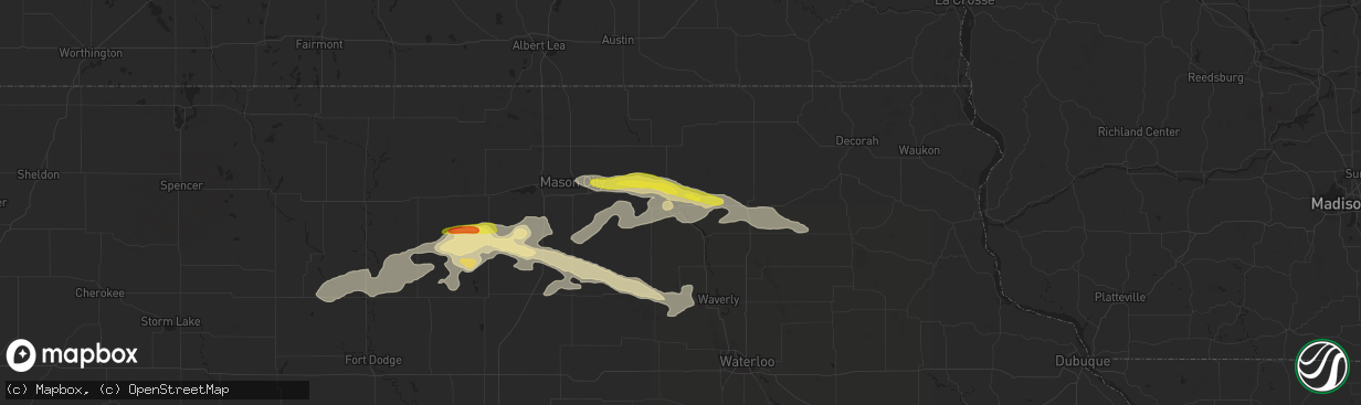 Hail map in Charles City, IA on June 22, 2017