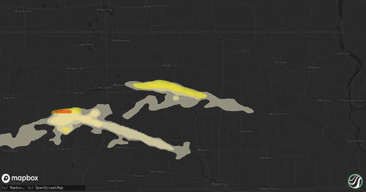 Hail map in Charles City, IA on June 22, 2017