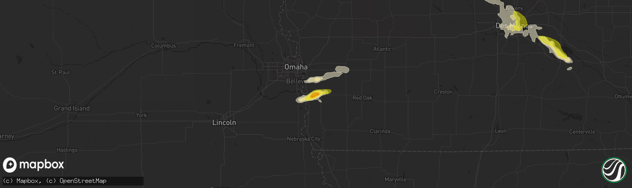 Hail map in Glenwood, IA on June 22, 2017