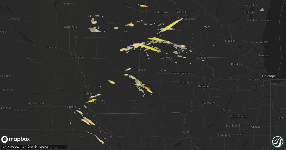 Hail map in Iowa on June 22, 2017