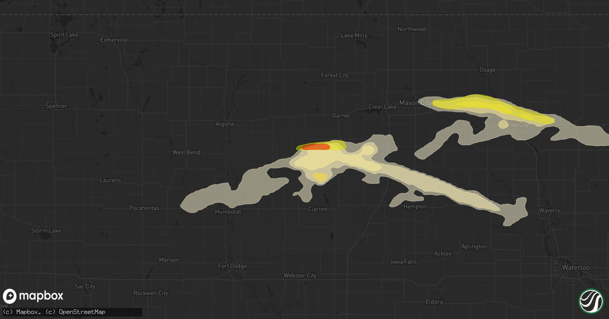 Hail map in Kanawha, IA on June 22, 2017