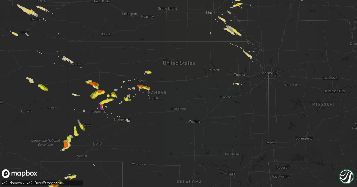 Hail map in Kansas on June 22, 2017
