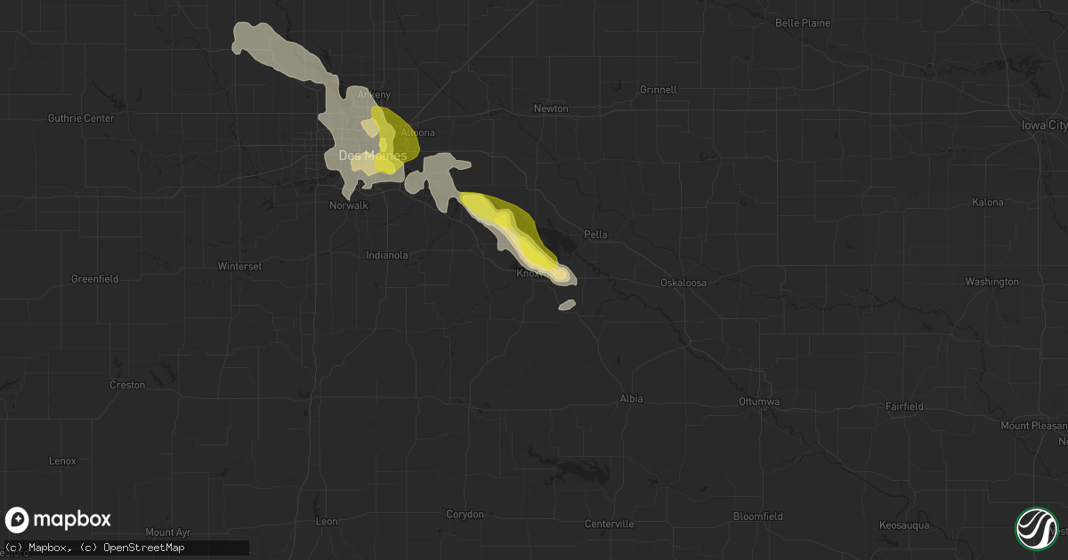 Hail map in Knoxville, IA on June 22, 2017