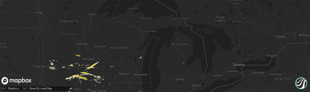 Hail map in Michigan on June 22, 2017