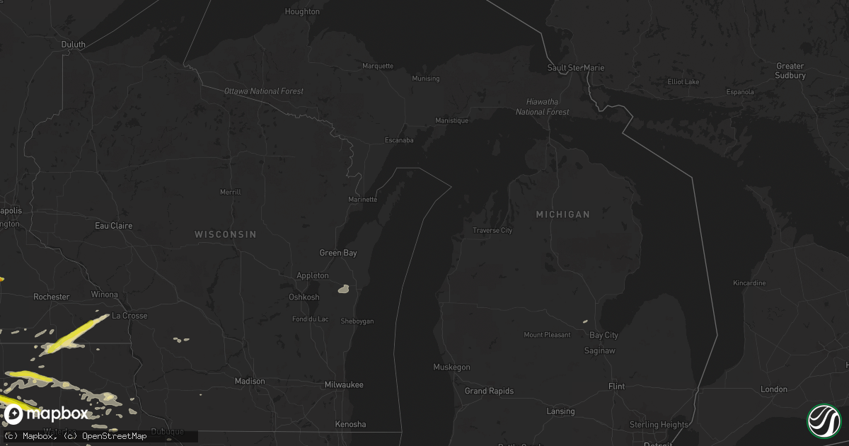 Hail map in Michigan on June 22, 2017