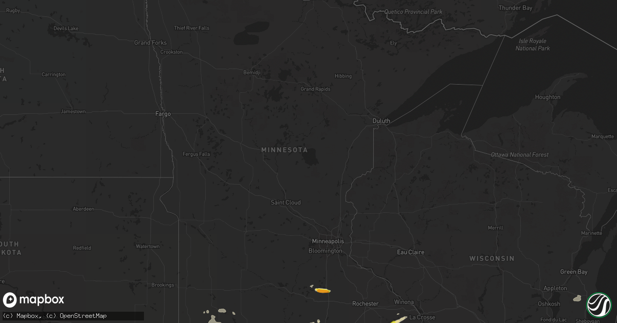Hail map in Minnesota on June 22, 2017