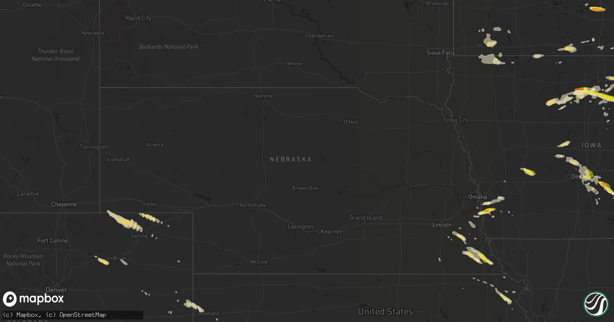 Hail map in Nebraska on June 22, 2017