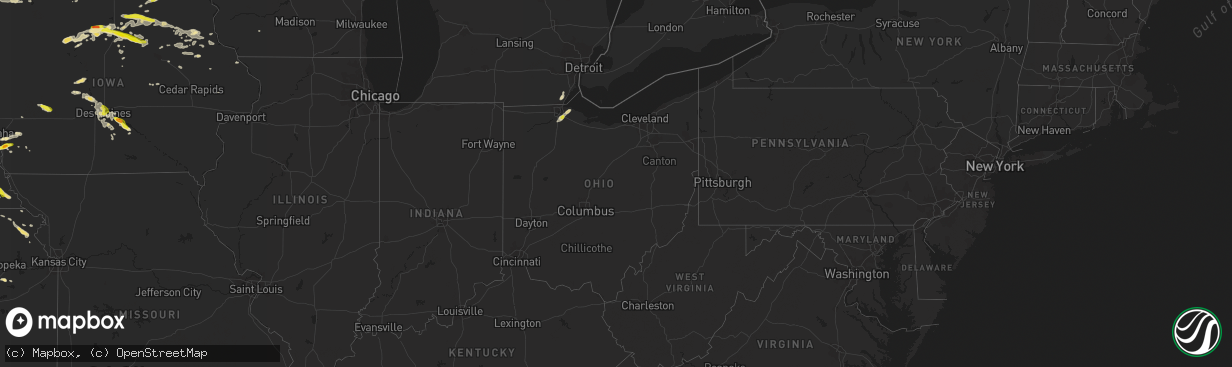 Hail map in Ohio on June 22, 2017