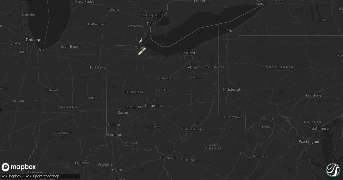 Hail map in Ohio on June 22, 2017