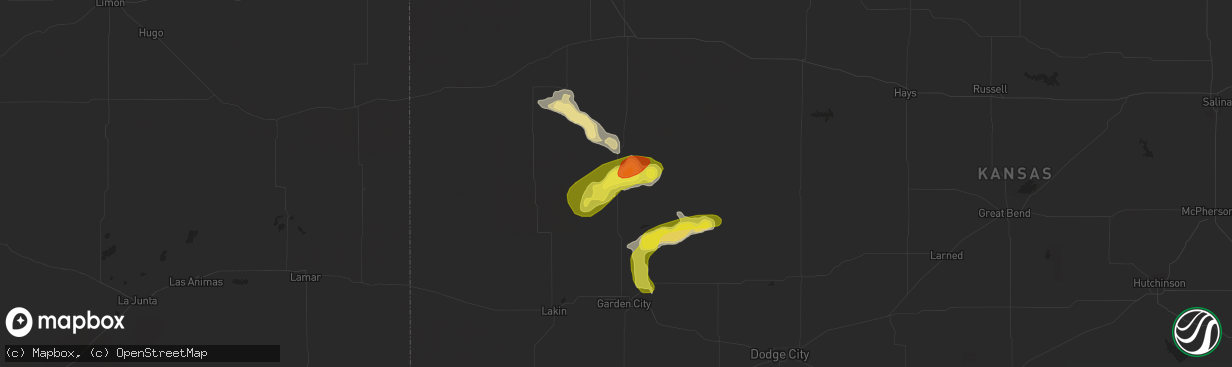 Hail map in Scott City, KS on June 22, 2017