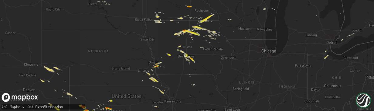 Hail map on June 22, 2017