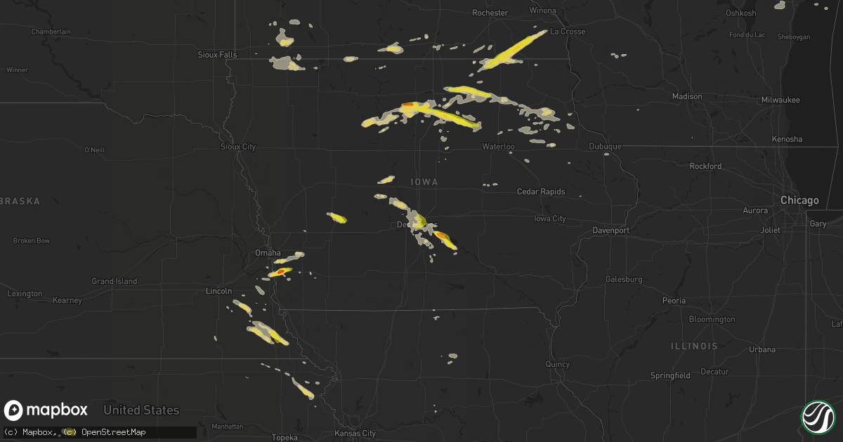 Hail map on June 22, 2017