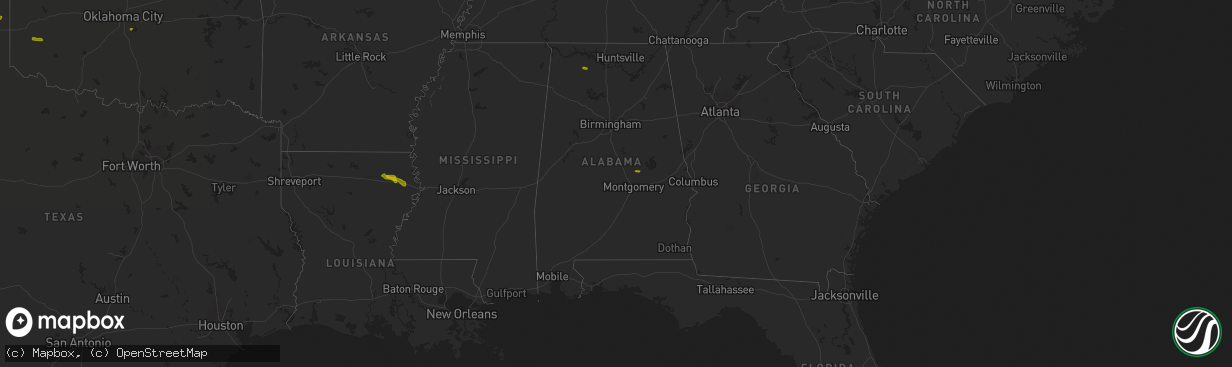 Hail map in Alabama on June 22, 2018