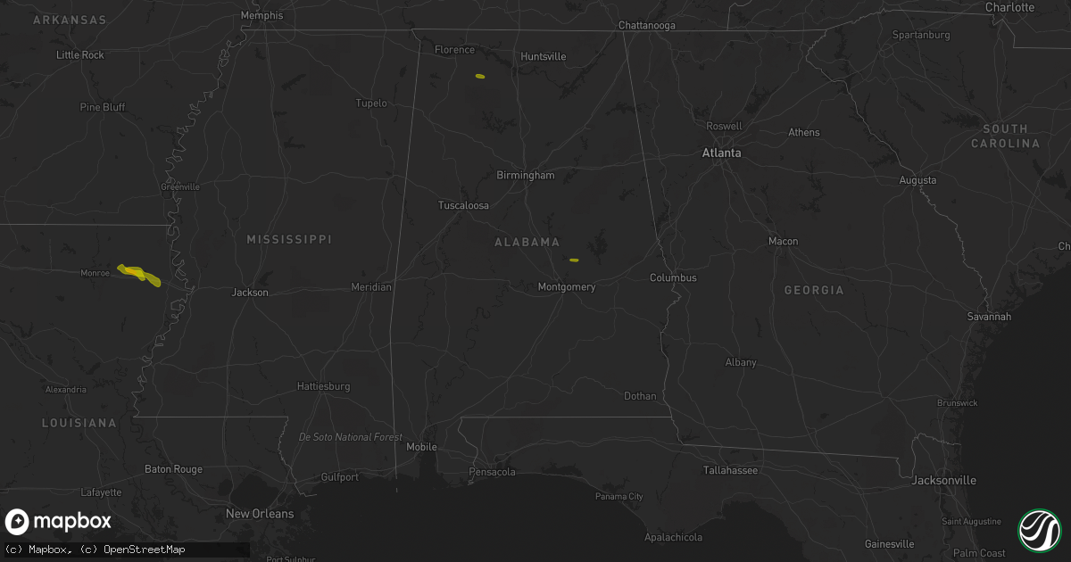 Hail map in Alabama on June 22, 2018