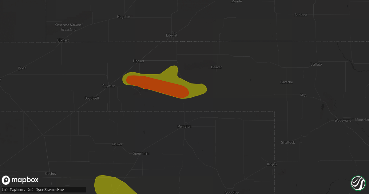 Hail map in Balko, OK on June 22, 2018