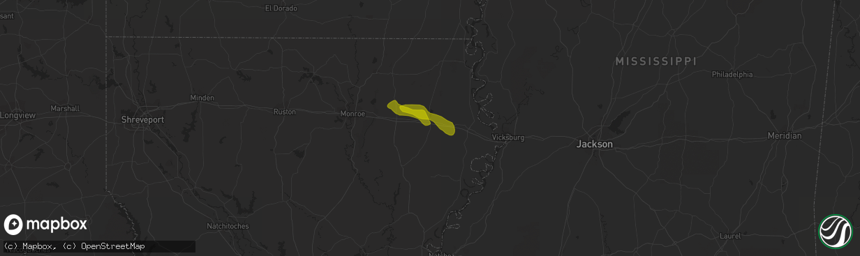 Hail map in Delhi, LA on June 22, 2018