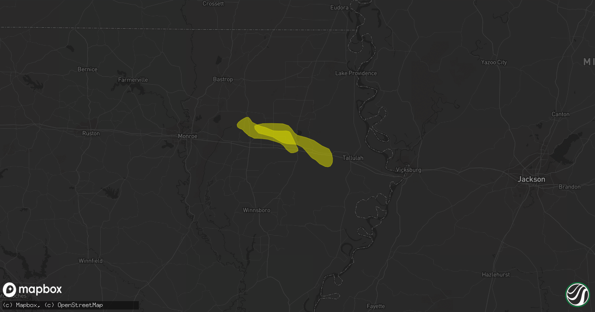 Hail map in Delhi, LA on June 22, 2018