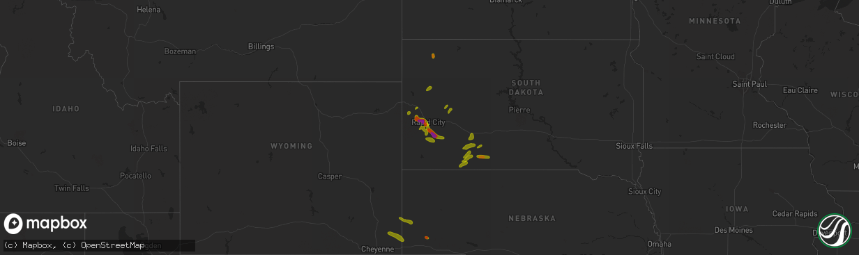 Hail map on June 22, 2018