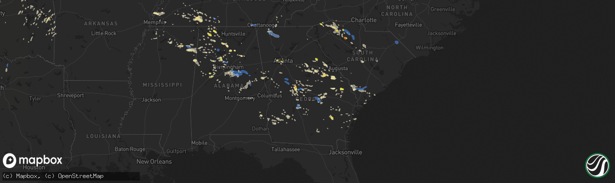 Hail map in Georgia on June 22, 2019