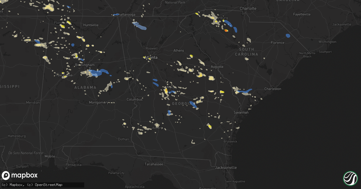 Hail map in Georgia on June 22, 2019