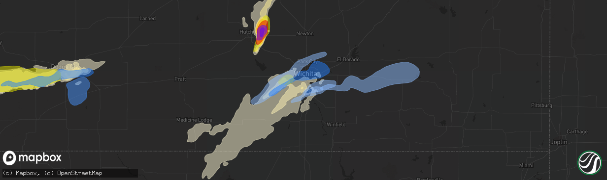 Hail map in Haysville, KS on June 22, 2019